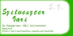 szilveszter vari business card