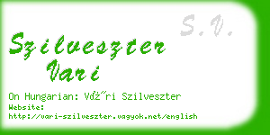 szilveszter vari business card